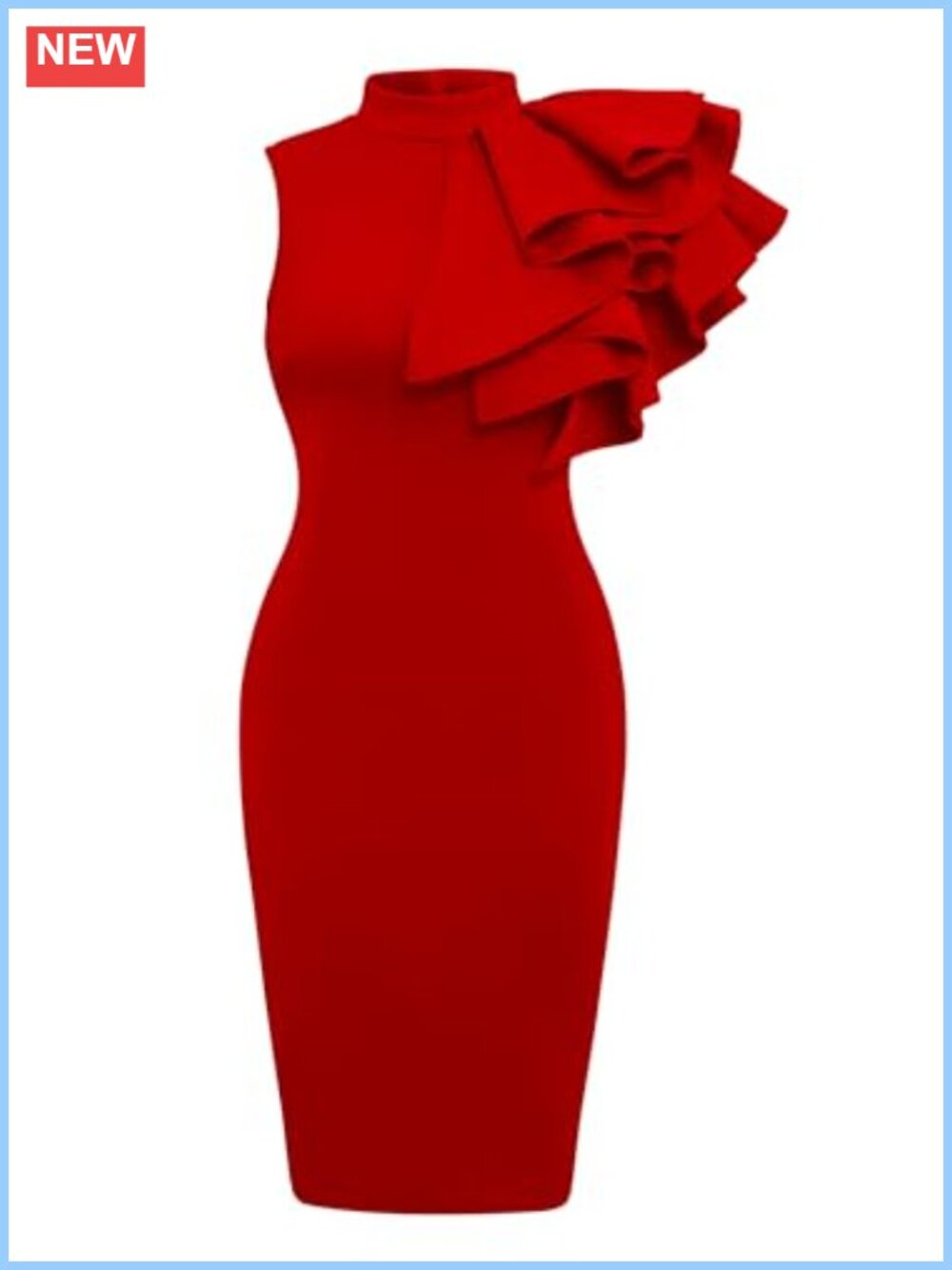 Sleeveless Bodycon High Neck Midi Dress Party Pencil Cocktail